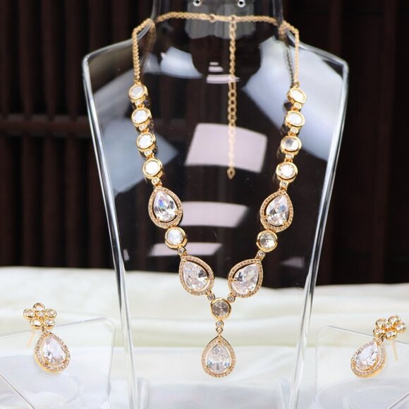 Elegant Teardrop Necklace & Earrings Set , JP29 - Picture 2 of 11